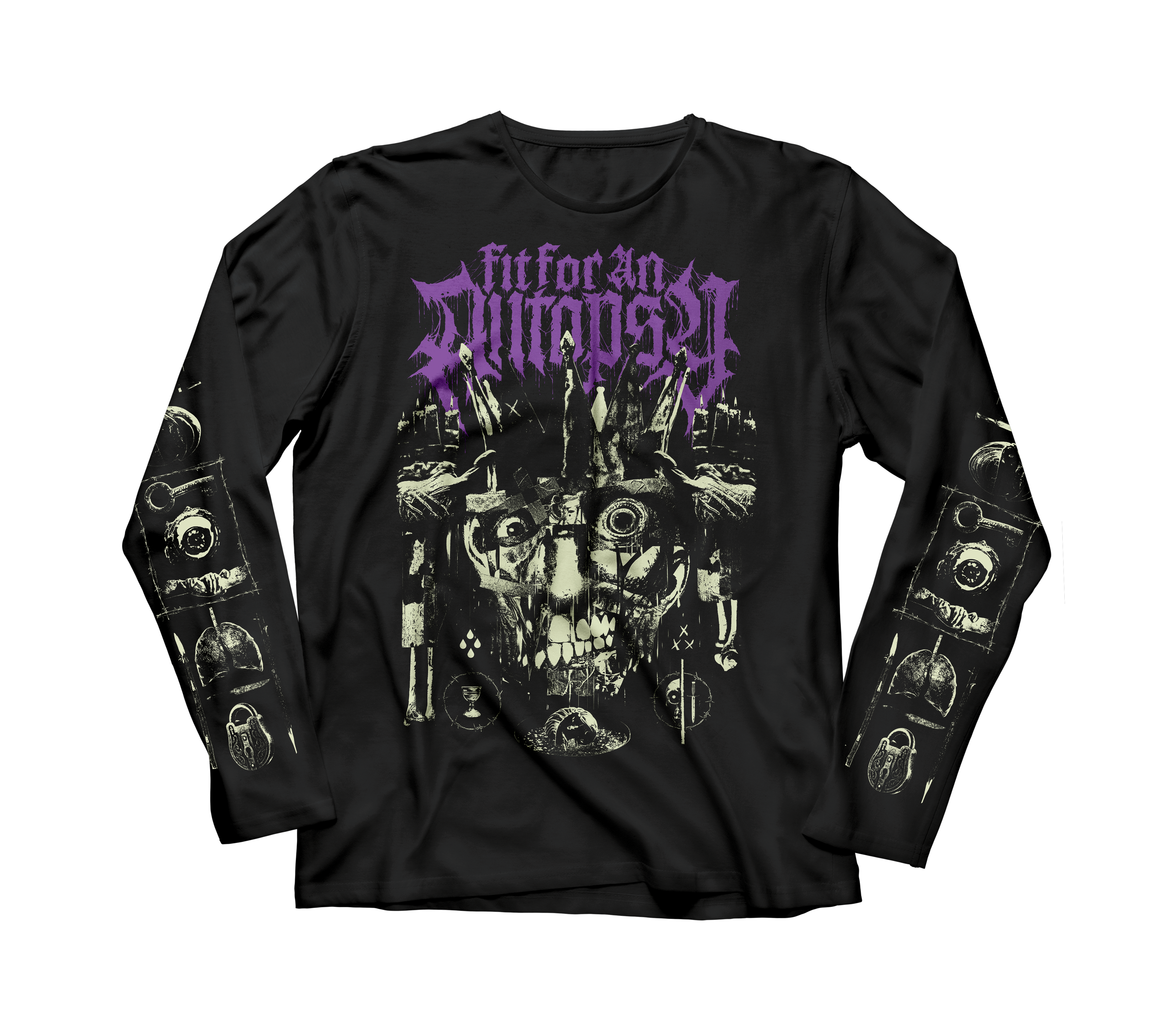 トップス DIANTE FUR PRINT LOGO LONG SLEEVE TEE Purple Logo Long Sleeve – Fit For An Autopsy